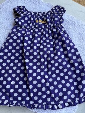 Sara Lynn Togs Girls' Purple Polka Dot Casual Dress